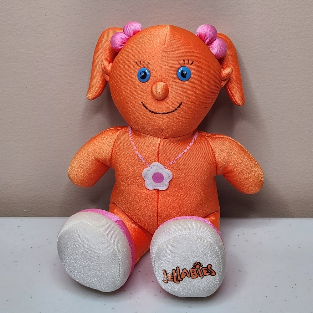 Vintage 1998 Jellabies Amber Plush Doll Orange 9" Y2K Kids TV Toy